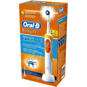 Oral B Vitality Precision Clean Orange elektrische Zahnbürste 2D-System, 1 Reinigungsprogramm, 1 Spitze, Ladegerät, limitierte Auflage