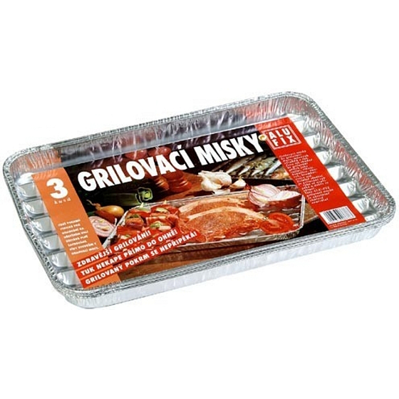 Alufix Fix-Grill Grillschalen quadratisch 281 x 225 mm, 3 Stück