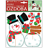 Faltbare Papier Ornament Weihnachten Schneemann 23 x 19 cm