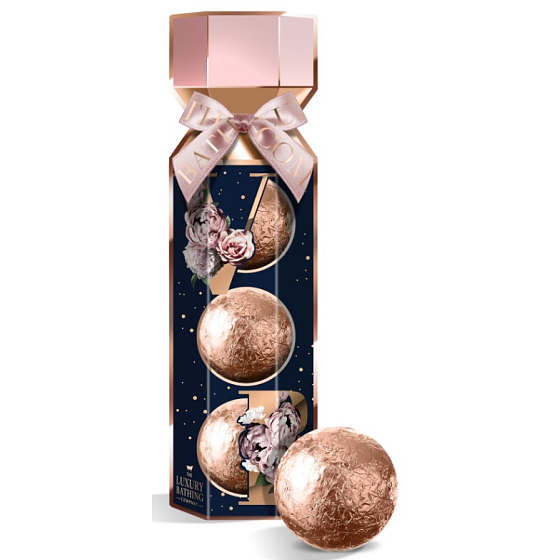 Grace Cole Velvet Rose & Peony funkelnder Badeball 3 x 100 g, Kosmetikset für Damen