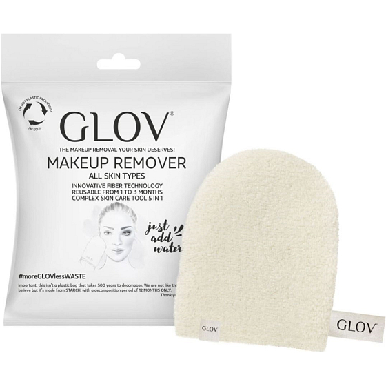 Glov On-The-Go Eco Ivory Makeup Entferner Water Only Makeup Entferner Handschuhe 1 Stück