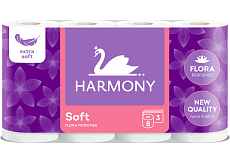 Harmony Soft Flora 3-lagiges Toilettenpapier, 8 Rollen, 17,5 m Rolle