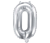 Ditipo Aufblasbarer Folienballon Nummer 0 silber 35 cm 1 Stück