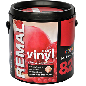 REMAL Vinyl Color mat waschbare Wandfarbe, 820 korallenrot, 3,2 kg