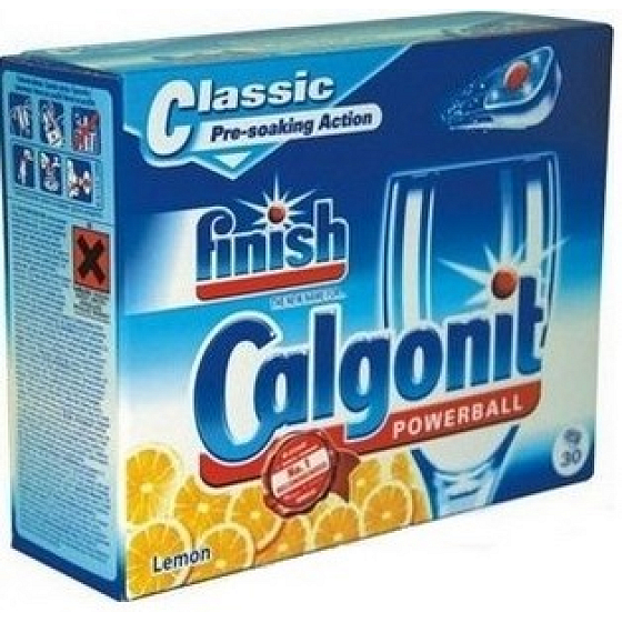 Calgonit Finish Classic Aciton Lemon Geschirrspülertabletten 30 Stück vor dem Einweichen