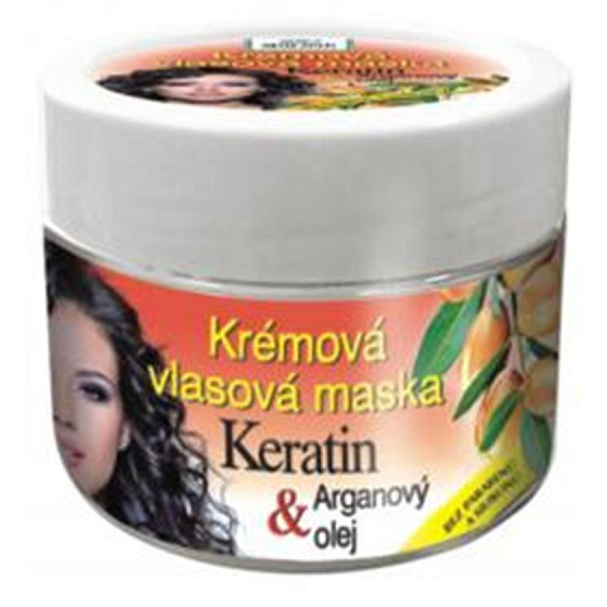 Bione Cosmetics Keratin & Arganöl Creme Haarmaske für alle Haartypen 260 ml