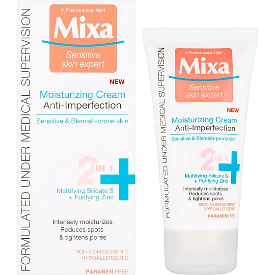 Mixa Anti-Imperfection Feuchtigkeitscreme 2 in 1 gegen Unvollkommenheiten 50 ml