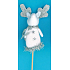 Rentierfigur weiße Aussparung 8 cm + Spieße