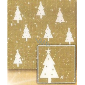 Nekupto Geschenkpapier 70 x 200 cm Weihnachten Goldene, weiße Bäume