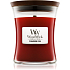 WoodWick Cinnamon Chai - Zimt- und Vanille-Duftkerze mit Holzdocht und Deckelglas klein 85 g