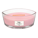 WoodWick Rose - Rosenduftkerze mit breitem Holzdocht und Glasschiffdeckel 453 g