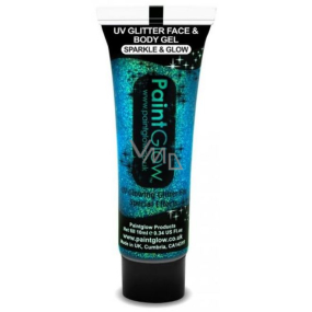 Diva & Nice Chunky Sparkle & Glow UV Glitter Dekorgel für Körper und Gesicht Ice Blue - Blue 10 ml