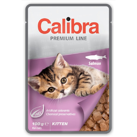 Calibra Premium Lachs im Saucenfach Alleinfuttermittel für Kätzchen 100 g