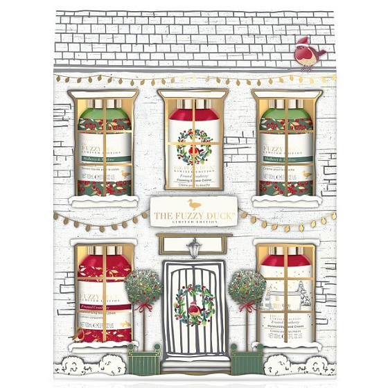 Baylis & Harding Maulbeeren-, Mistel- und Cranberry-Reinigungsgel 100 ml + Duschcreme 100 ml + Körperlotion 100 ml + Badecreme 100 ml + Handcreme 100 ml, Kosmetikset