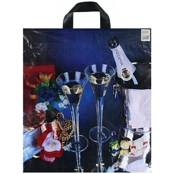 Press Plastiktasche 44 x 50 cm Champagner 1 Stück