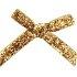 Samtband schmal gold glitzernd 8 cm 12 Stück