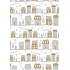 Ditipo Geschenkpapier 70 x 200 cm Weihnachten weiß Silber-Gold Häuser