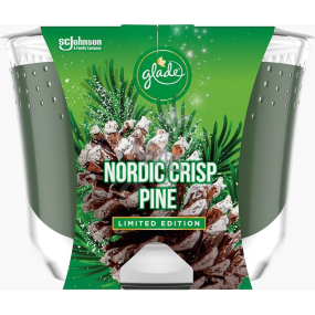 Glade von Brise Nordic Crisp Pine mit dem Duft von Kiefer, Wacholder und Mistel duftet große Kerze in einem Glas, Brenndauer bis zu 52 Stunden 224 g