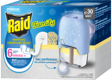 Raid Family elektrischer Verdampfer mit Flüssigkeitsfüllung gegen Mücken, 30 Nächte, 1+21 ml