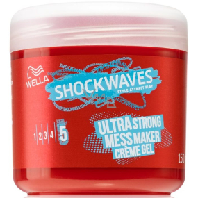 Wella Shockwaves Ultra Strong Mess Maker sehr starke Fixiercreme Haargel 150 ml