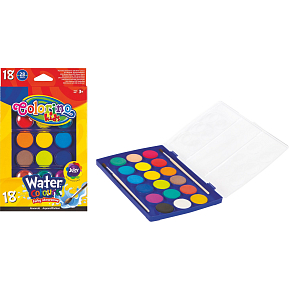 Colorino Aquarellfarben groß 18 Farben + Pinsel 2 Stück