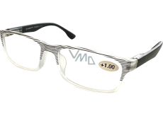 Berkeley Lese-Dioptrienbrille +1,0 Kunststoff transparent, schwarz gestreift 1 Stück MC2248