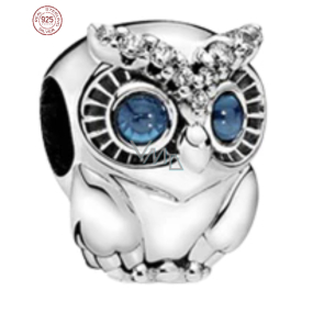 Sterling Silber 925 Wise Owl, Perle auf Armband Tier