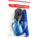 Plastic Nova Toiletry Bag Set - Reise-Toilettenset Schwarz, Becher, Zahnbürste und Seifenkoffer 3 Stück