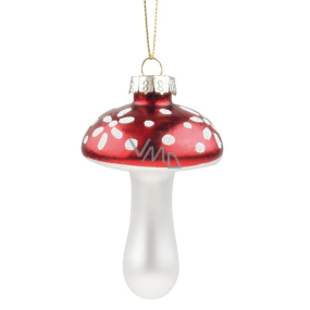 Fliegenpilz aus rotem Glas 10 cm