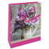 Nekupto Geschenkpapierbeutel 14 x 11 x 6,5 cm Blumenstrauß in einer Teekanne