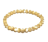 Tridacna Muschel beige Armband elastisch Naturstein, Kugel 6 mm / 16 - 17 cm Harmonie