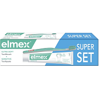 Elmex Sensitive Zahncreme + Zahnbürste Ultra Soft, 75 ml