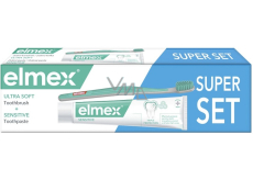 Elmex Sensitive Zahnpasta + Zahnbürste Ultra Soft, 75 ml