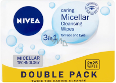 Nivea Micellar Wipes Aqua Rose odličovací ubrousky, 25 ks