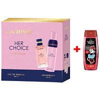 LA RIVE HER CHOICE Parfümwasser 100 ml + Deodorantspray 150 ml, Geschenkset für Frauen + Duschgel La Rive 2in1 Minie 250 ml ZUSÄTZLICH