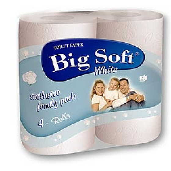 Big Soft Classic White Toilettenpapier 2-lagig 4 x 200 Schnipsel