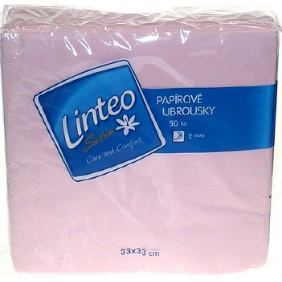 Linteo Satin Papierservietten 33 x 33 cm 50 Stück hellrosa