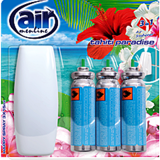 Air Menline Tahiti Paradise Happy Lufterfrischer Komplettset + Nachfüllungen 3 x 15 ml Spray