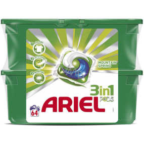 Ariel 3in1 Mountain Spring Gelkapseln zum Waschen von Kleidung 2 x 32 Stück