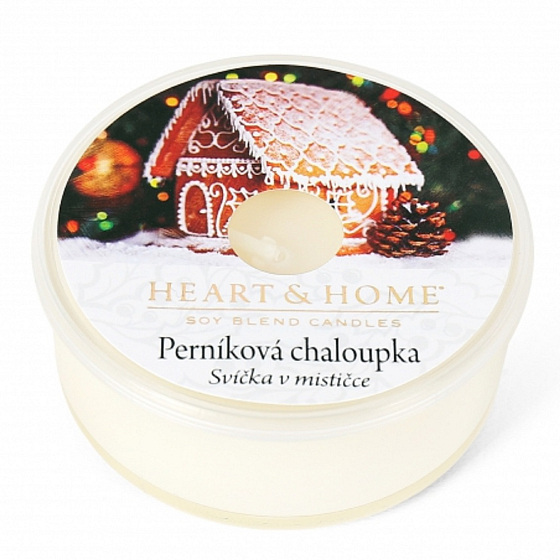 Heart & Home Candle Lebkuchenhaus Sojabohnen-Duftkerze in einer Tasse brennt bis zu 12 Stunden 36 g