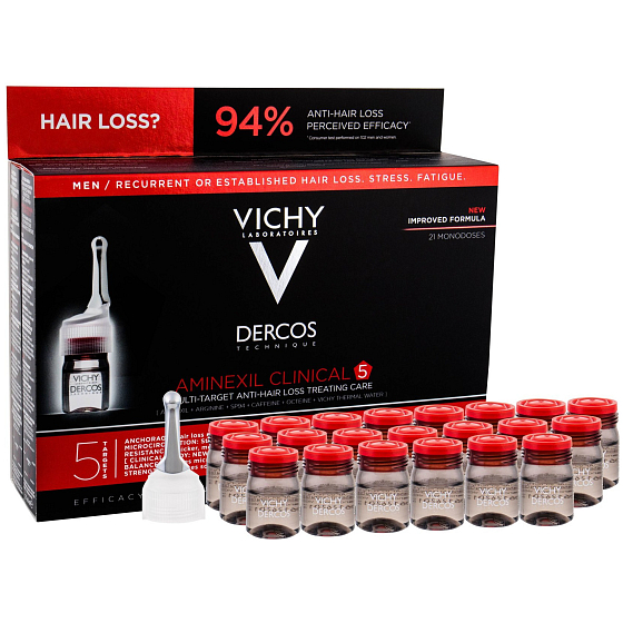 Vichy Dercos Aminexil Clinical 5 Haarausfallbehandlung für Männer 21 x 6 ml