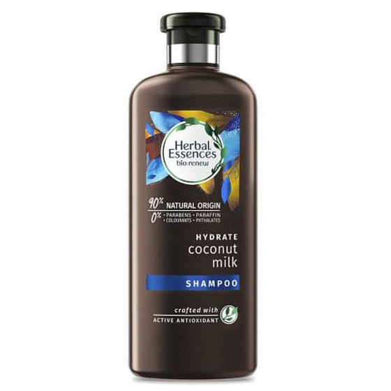 Herbal Essences Hydrate Coconut Milk Shampoo mit Kokosmilch, für glänzendes und hydratisiertes Haar, ohne Parabene 400 ml