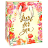 Ditipo Geschenk Papiertüte 18 x 10 x 22,7 cm gelbe, rote Mohnblumen QC Glitter