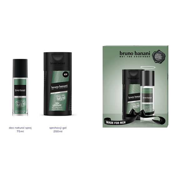 Bruno Banani Hergestelltes parfümiertes Deodorantglas für Männer 75 ml + Duschgel 250 ml, Geschenkset
