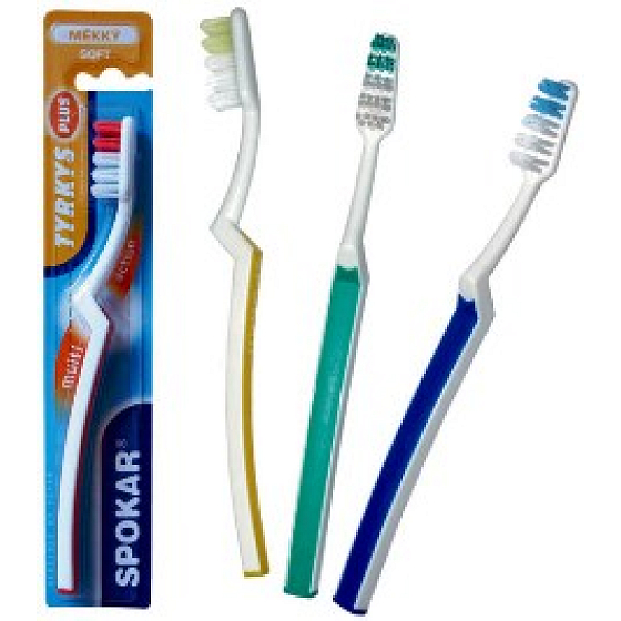 Spokar 3421 Turquoise Plus Medium Zahnbürste Anti-Rutsch-Griff