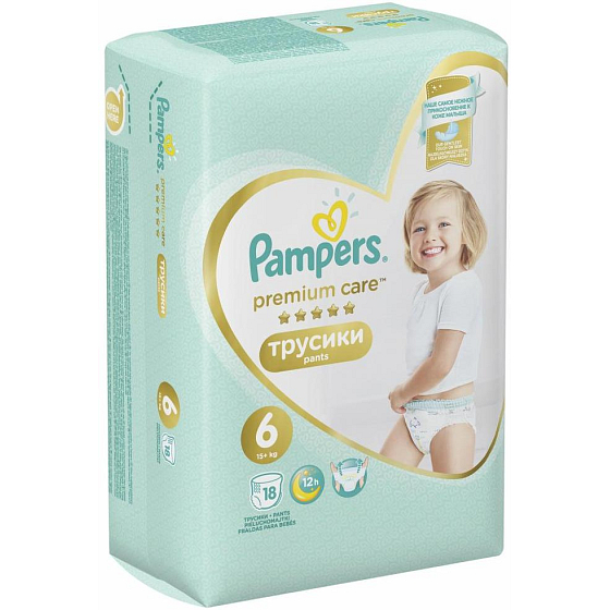 Pampers Premium Care Größe 6, 15+ kg Windelhöschen 18 Stück