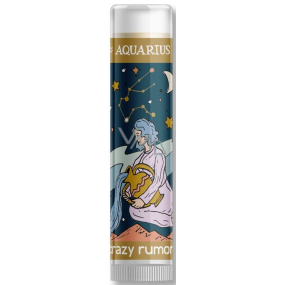 Crazy Rumors Zodiac Aquarius aromatisierter Lippenbalsam mit Vanillecreme mit Früchten und Lavendel 4,4 ml