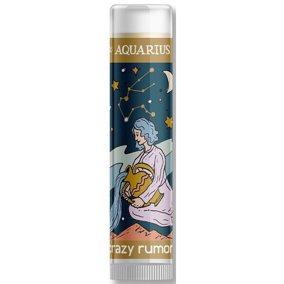 Crazy Rumors Zodiac Aquarius aromatisierter Lippenbalsam mit Vanillecreme mit Früchten und Lavendel 4,4 ml