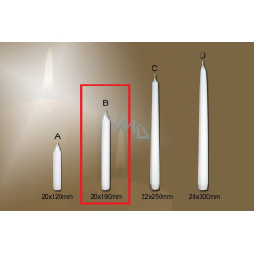 Lima Gastro glatte Kerze weiß Kegel 20 x 190 mm 1 Stück