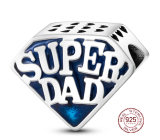 Sterling Silber 925 Super Dad, Perle auf Armband Familie